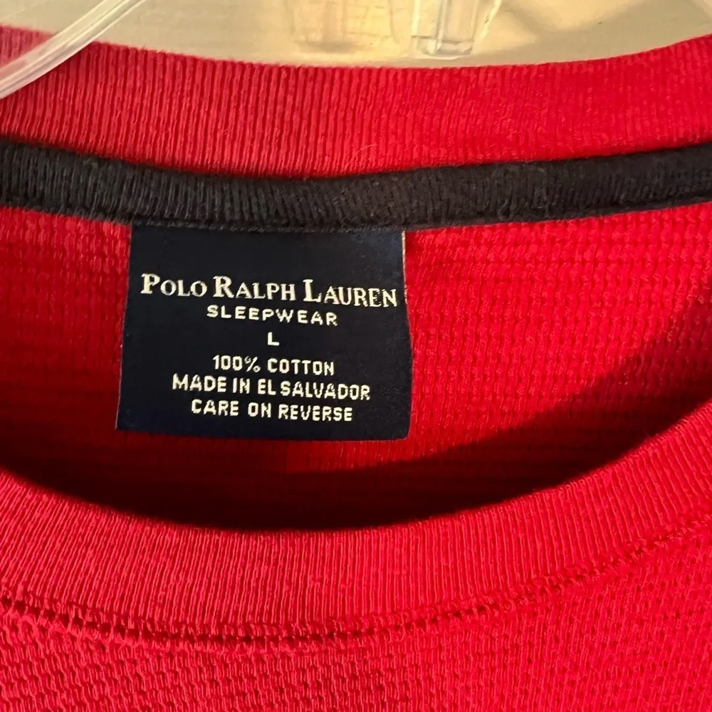 Polo Ralph Lauren Men's Red Thermal Waffle Knit Sleep Shirt EUC L #1674